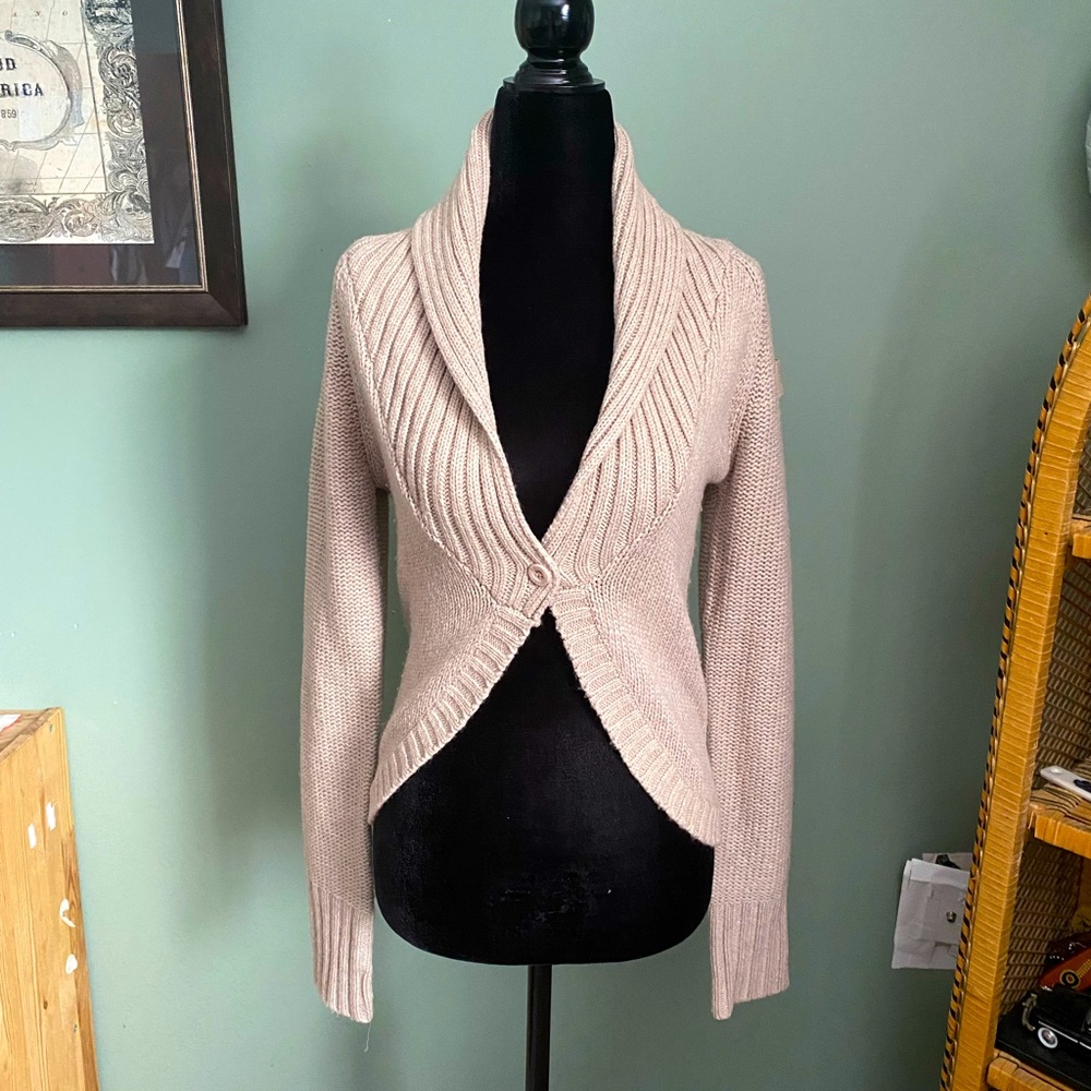 BENCH | Cream Wool Sweater | Button front